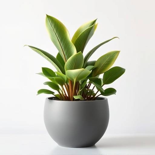 Planta Zamioculcas Zamiifolia em um vaso moderno de cor cinza
